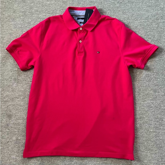 Tommy Hilfiger NWT Bright Pink Polo Shirt - Picture 1 of 7